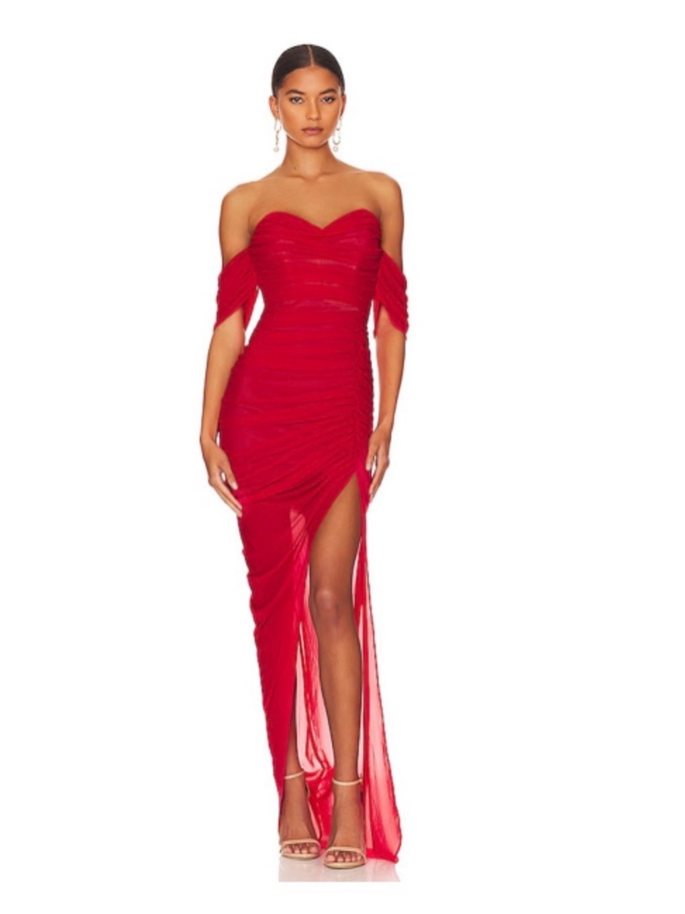 Dita Mesh Gown in Red